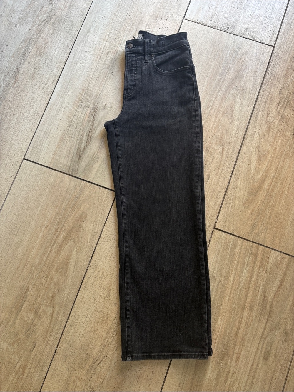 Madewell Black Wide-Leg Jeans — Subtle Faded Wash